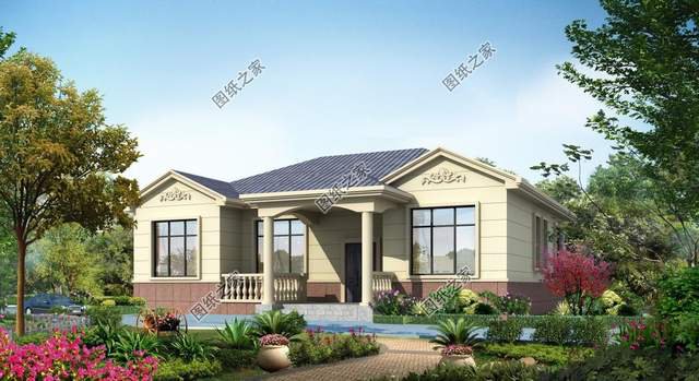 農(nóng)村一層舒適自建房屋，具有鄉(xiāng)村風(fēng)情的精致別墅，遠(yuǎn)離了都市塵囂