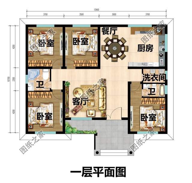 農(nóng)村一層舒適自建房屋，具有鄉(xiāng)村風(fēng)情的精致別墅，遠(yuǎn)離了都市塵囂
