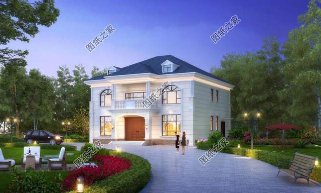 二層農(nóng)村自建房，白潔如畫(huà)，仿佛一棟小宮殿