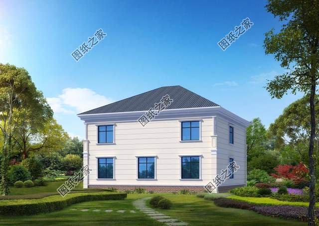 二層農(nóng)村自建房，白潔如畫(huà)，仿佛一棟小宮殿