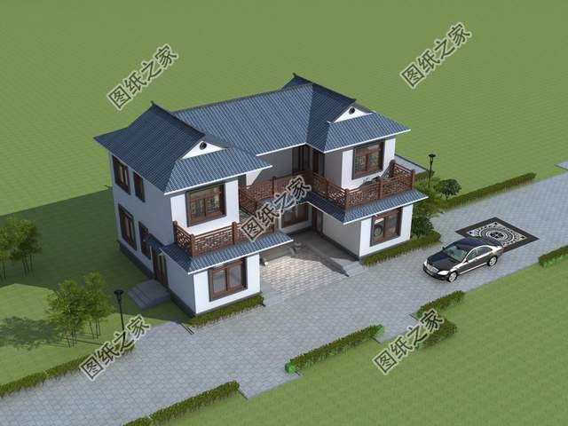 農(nóng)村二層三合院別墅設(shè)計(jì)，充滿家的感覺(jué)，居住更為舒適