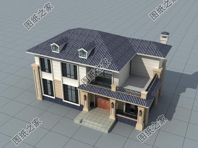 二層帶堂屋別墅設計圖，擺脫平凡無聊的生活，向往簡單自然的空間