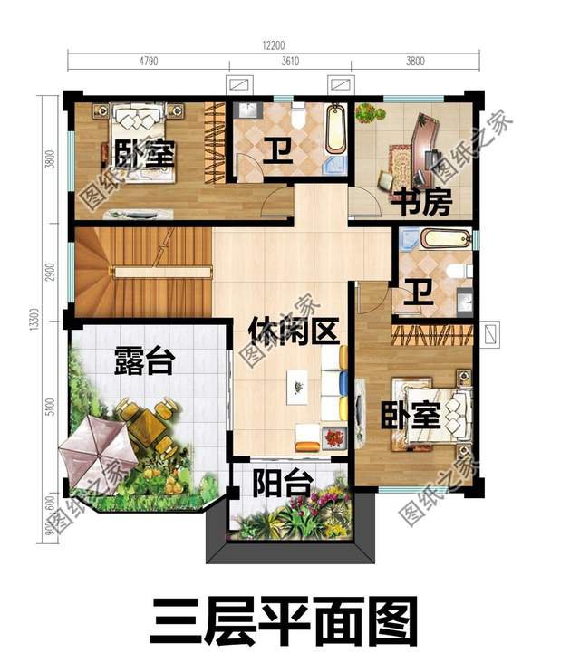 三層農(nóng)村自建房帶地下室設(shè)計，戶型更為通透，顯得空間寬敞大氣