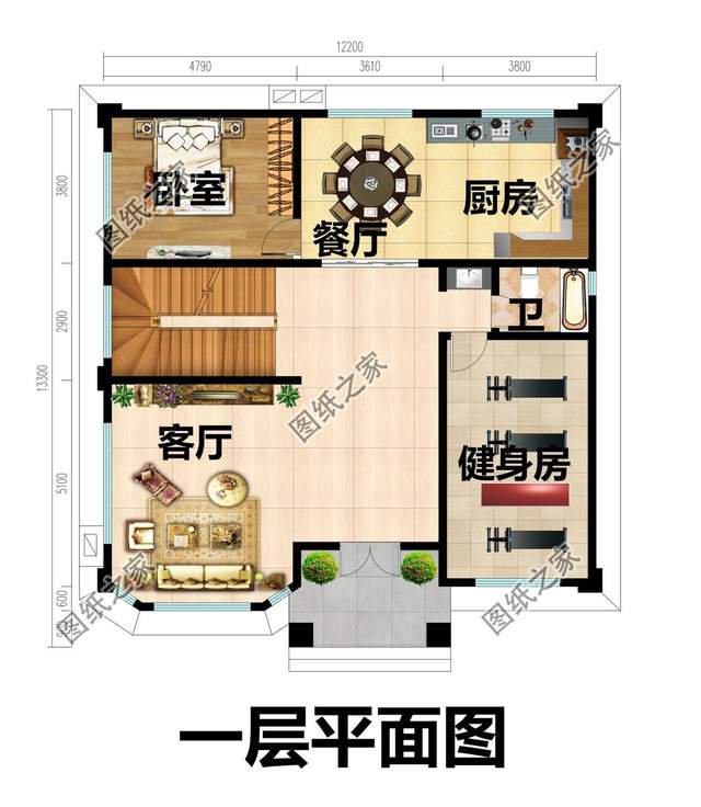 三層農(nóng)村自建房帶地下室設(shè)計，戶型更為通透，顯得空間寬敞大氣