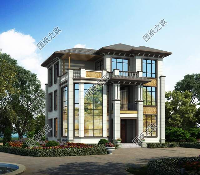 三層農(nóng)村自建房帶地下室設(shè)計，戶型更為通透，顯得空間寬敞大氣