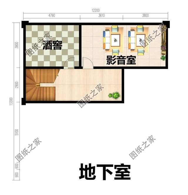 三層農(nóng)村自建房帶地下室設(shè)計，戶型更為通透，顯得空間寬敞大氣