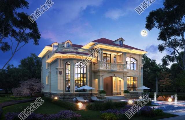 二層華麗農(nóng)村自建房設(shè)計，帶著歐式的典雅，猶如藝術(shù)氣息的油畫