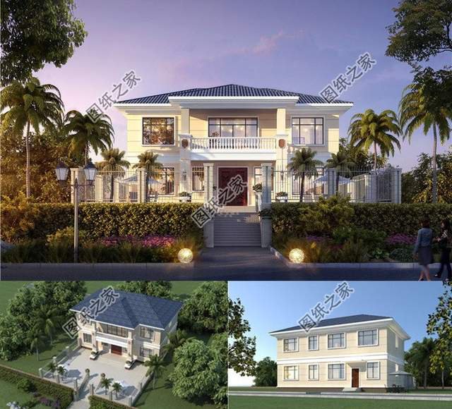 農(nóng)村二層帶庭院別墅設(shè)計(jì)，建一幢鄉(xiāng)墅，圍一所庭院，享一世美好