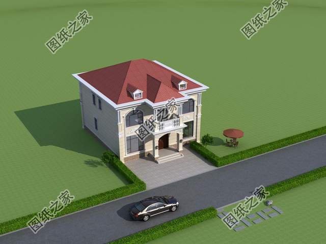 農(nóng)村歐式雙層自建房，帶有傳統(tǒng)歐式元素，適合喜愛歐式建筑的自建