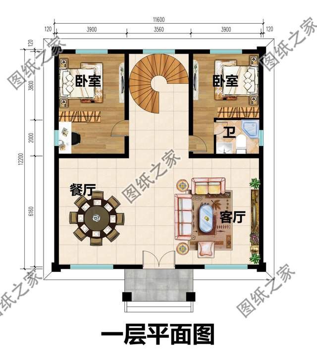 農(nóng)村歐式雙層自建房，帶有傳統(tǒng)歐式元素，適合喜愛歐式建筑的自建