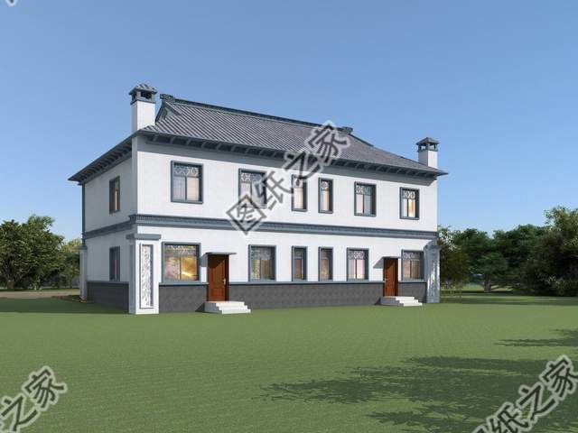 雙拼四合院別墅設(shè)計圖，外觀造型古典大氣，內(nèi)部更顯格調(diào)檔次