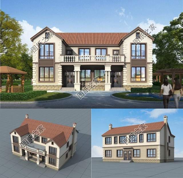 兄弟雙拼二層別墅設(shè)計(jì)，采光標(biāo)準(zhǔn)出色，擁有了非常寬闊的室外空間