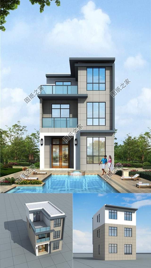 小戶(hù)型現(xiàn)代三層別墅設(shè)計(jì)，空間上的優(yōu)越感，每一層功能充足