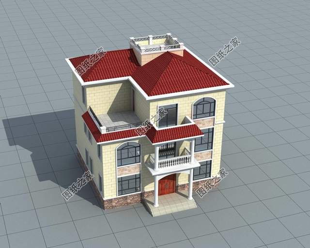 鄉(xiāng)村三層別墅設(shè)計(jì)，施工簡(jiǎn)便，成本低，是回鄉(xiāng)建房的首選