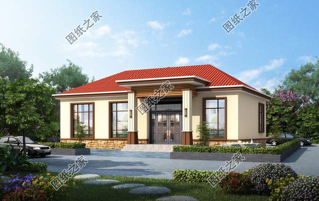 一層農(nóng)村自建房設(shè)計(jì)，背面不開窗，內(nèi)部布局緊湊而實(shí)用