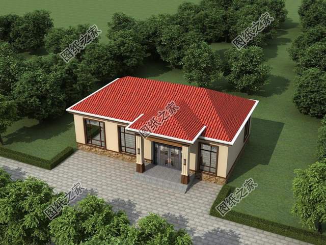 一層農(nóng)村自建房設(shè)計(jì)，背面不開窗，內(nèi)部布局緊湊而實(shí)用