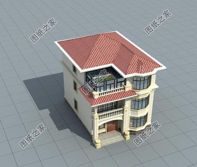 三層農(nóng)村自建房設(shè)計(jì)，陽(yáng)光房設(shè)計(jì)形成一個(gè)休閑、娛樂的場(chǎng)所