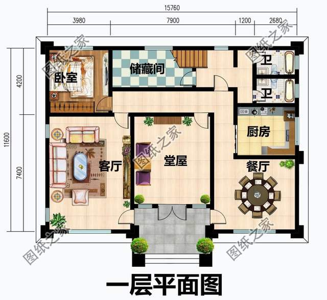 農(nóng)村三層歐式別墅，白色墻體與藍(lán)灰色坡屋頂搭配和諧，增添浪漫感