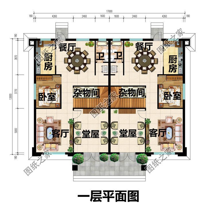 雙拼別墅戶型設(shè)計圖，凝聚家人情感的居所，帶給您溫馨的農(nóng)村生活
