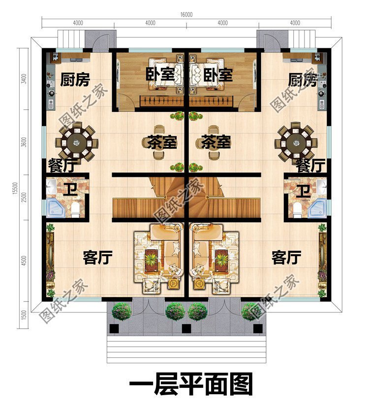 雙拼別墅戶型設(shè)計圖，凝聚家人情感的居所，帶給您溫馨的農(nóng)村生活
