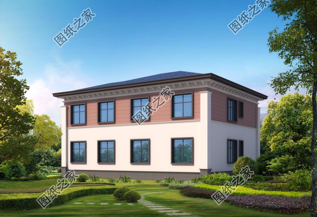 新中式對(duì)稱別墅，給人沉穩(wěn)踏實(shí)的感覺(jué)，舒適感上升