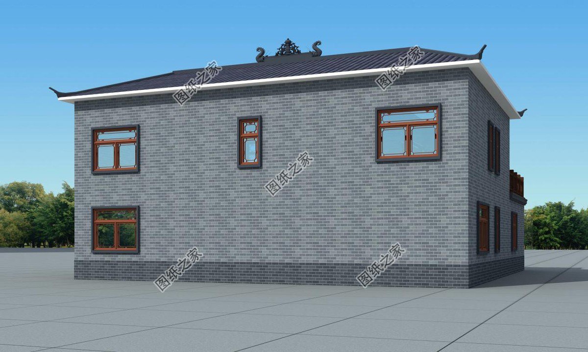 新中式庭院住宅設(shè)計，色彩搭配簡潔樸素，中式特色融合很好