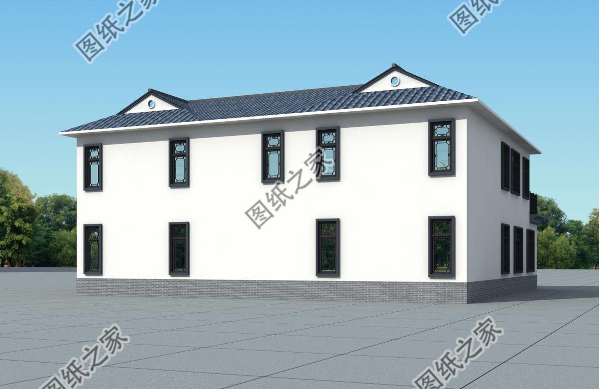 新中式庭院住宅設(shè)計，色彩搭配簡潔樸素，中式特色融合很好