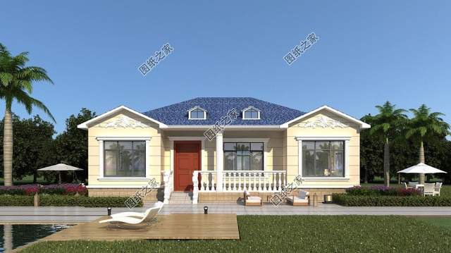 鄉(xiāng)村一層別墅設(shè)計(jì)圖紙，鄉(xiāng)間深處，靜謐洋房