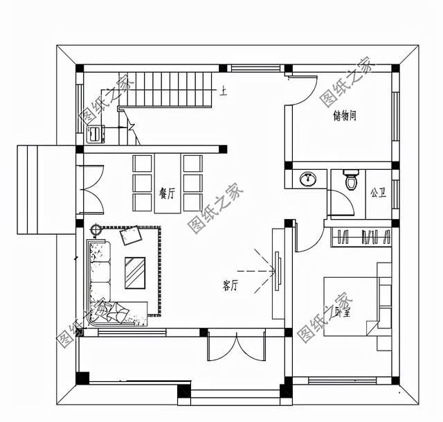簡約二層別墅，占地不到百平，外觀簡潔適合小戶型建造