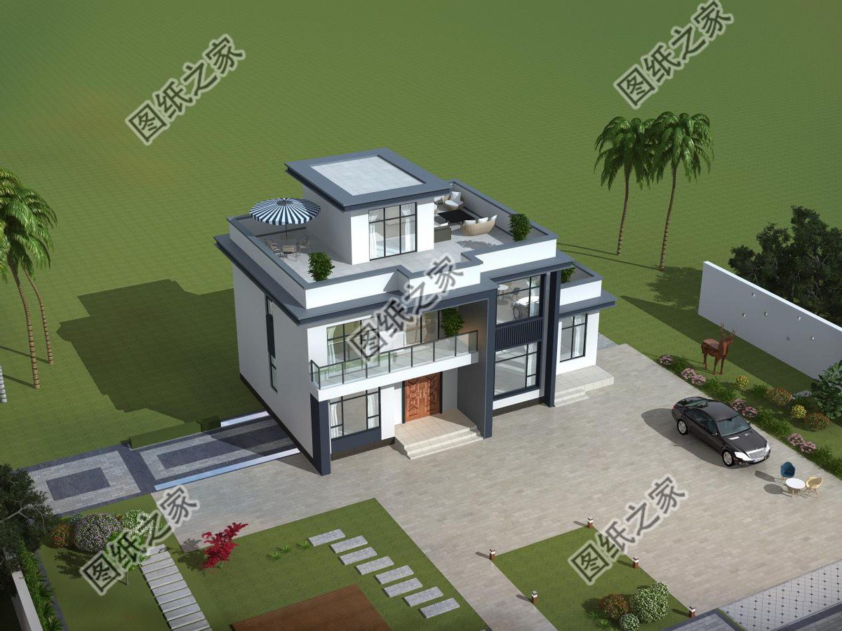 現(xiàn)代農(nóng)村別墅效果圖，內(nèi)部功能夠用，不需要太多的成本就能建造