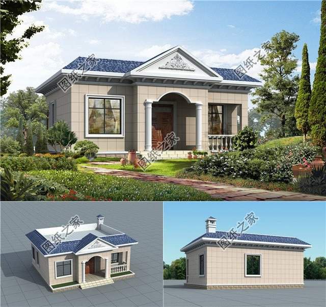 5款平屋頂一層別墅設(shè)計(jì)，這樣的平房建出來看誰說土