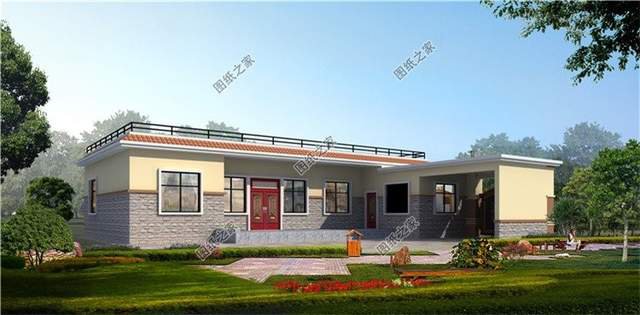 5款平屋頂一層別墅設(shè)計(jì)，這樣的平房建出來看誰說土