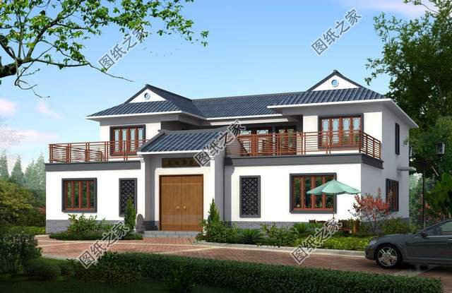 農(nóng)村中式庭院別墅設(shè)計(jì)，白墻黛瓦搭配上超大庭院，美到懷疑人生