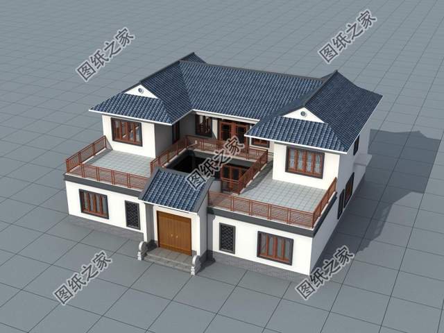 農(nóng)村中式庭院別墅設(shè)計(jì)，白墻黛瓦搭配上超大庭院，美到懷疑人生