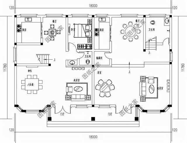 五套雙拼別墅設(shè)計，血濃于水的親情，一起建房互相幫襯還省錢