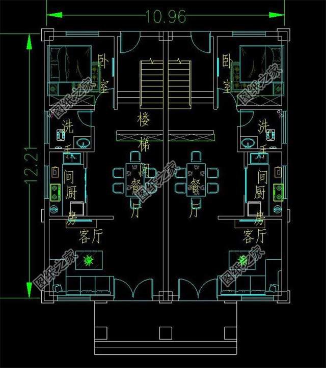 五套雙拼別墅設(shè)計，血濃于水的親情，一起建房互相幫襯還省錢