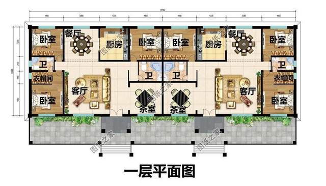 五套雙拼別墅設(shè)計，血濃于水的親情，一起建房互相幫襯還省錢