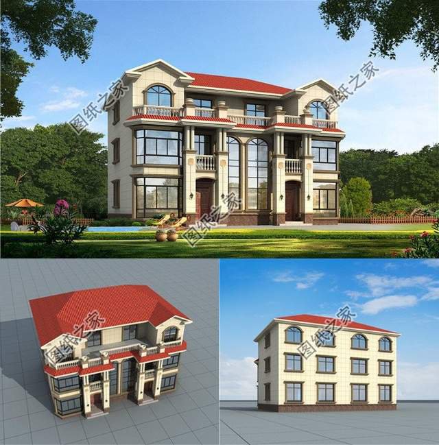 五套雙拼別墅設(shè)計，血濃于水的親情，一起建房互相幫襯還省錢