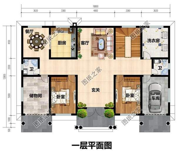 5款帶車庫(kù)的農(nóng)村別墅設(shè)計(jì)，滿足基本居住舒適性，出行更便捷