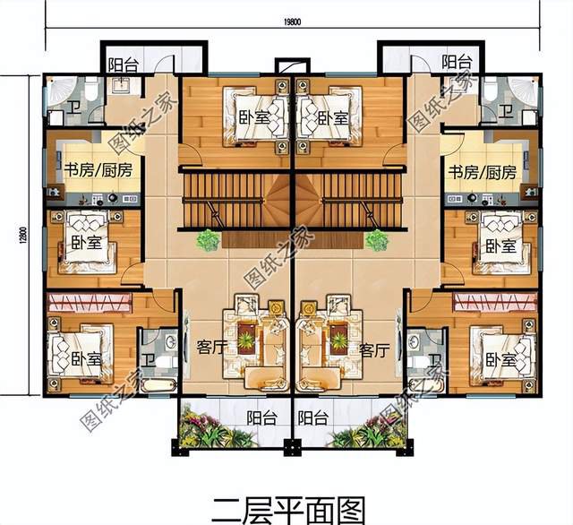 雙拼住宅設(shè)計(jì)，外觀大氣威嚴(yán)，內(nèi)部格局合理實(shí)用