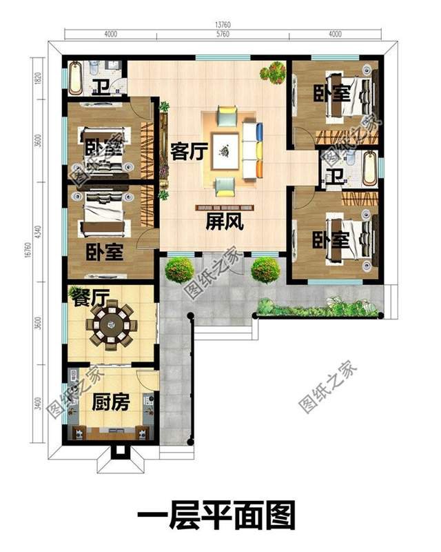 五套大戶型一層別墅設(shè)計(jì)，在農(nóng)村老家居住養(yǎng)老足夠用了