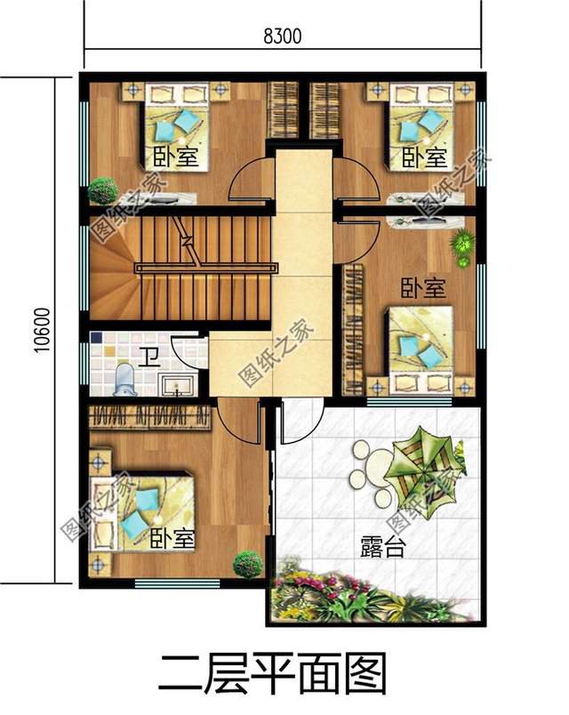 兩開間小戶型別墅設計，戶型實用造價經(jīng)濟，小面積建房首選