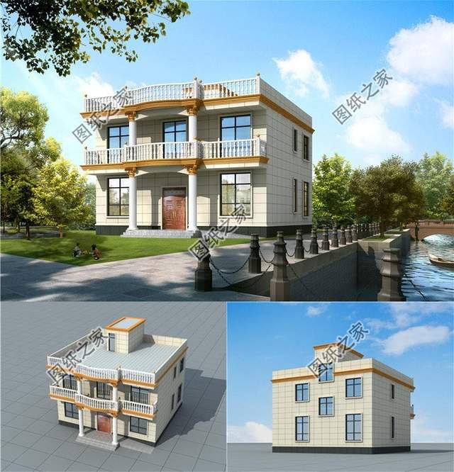 平屋頂自建別墅，設(shè)計(jì)精良大氣，平屋頂也能建出豪宅感