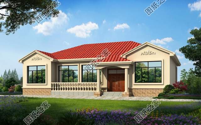 五開間一層別墅設(shè)計(jì)，伴在父母身邊，享受天倫之樂