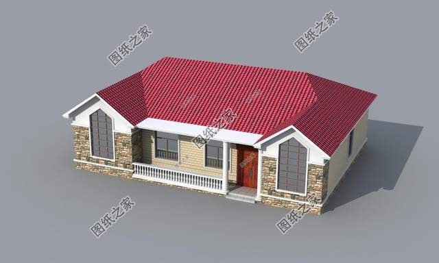 五開間一層別墅設(shè)計(jì)，伴在父母身邊，享受天倫之樂