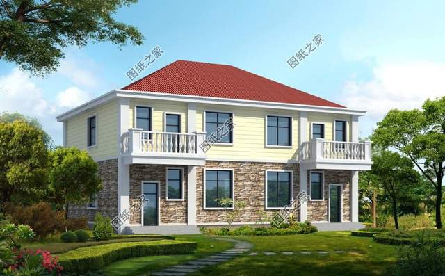 農(nóng)村雙拼別墅設(shè)計(jì)，兄弟手足情深，攜手返鄉(xiāng)一起建樓房