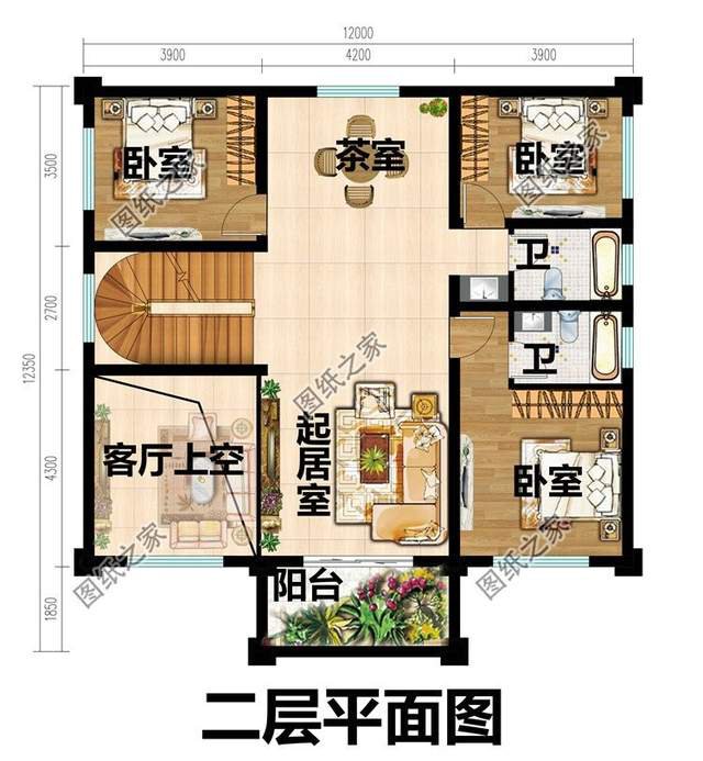 農(nóng)村三層別墅設(shè)計(jì)，溫馨色系外墻主體，保證你一眼就愛上