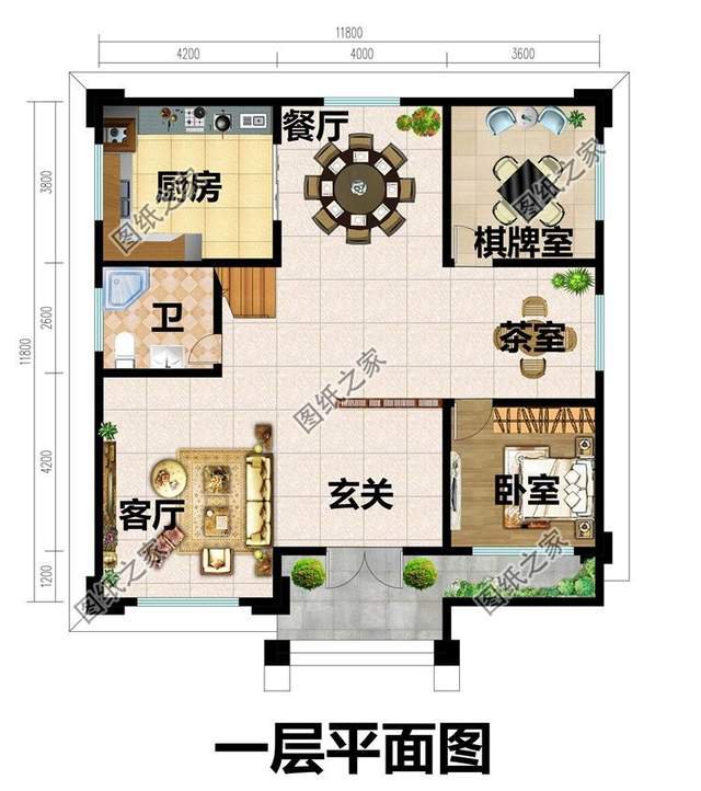 農(nóng)村三層別墅設(shè)計(jì)，溫馨色系外墻主體，保證你一眼就愛上