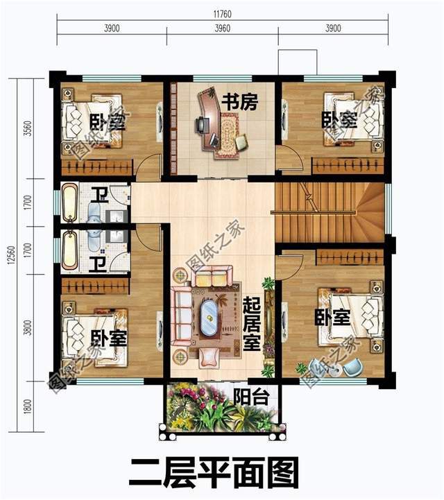 農(nóng)村三層別墅設(shè)計(jì)，溫馨色系外墻主體，保證你一眼就愛上