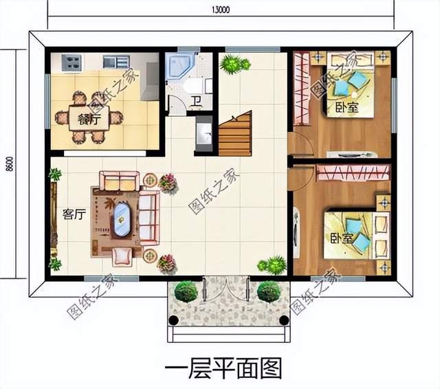 簡歐式二層別墅設(shè)計，戶型方正造價不高，人人都蓋得起
